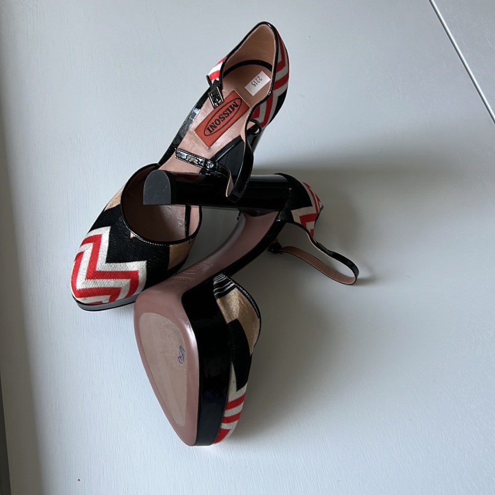 Missoni made in Italy high heeled size 7M(37) ankle a wrap Mary Jane shoes - Picture 15 of 16